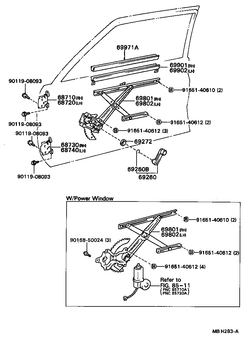 Front Door Window Regulator Hinge