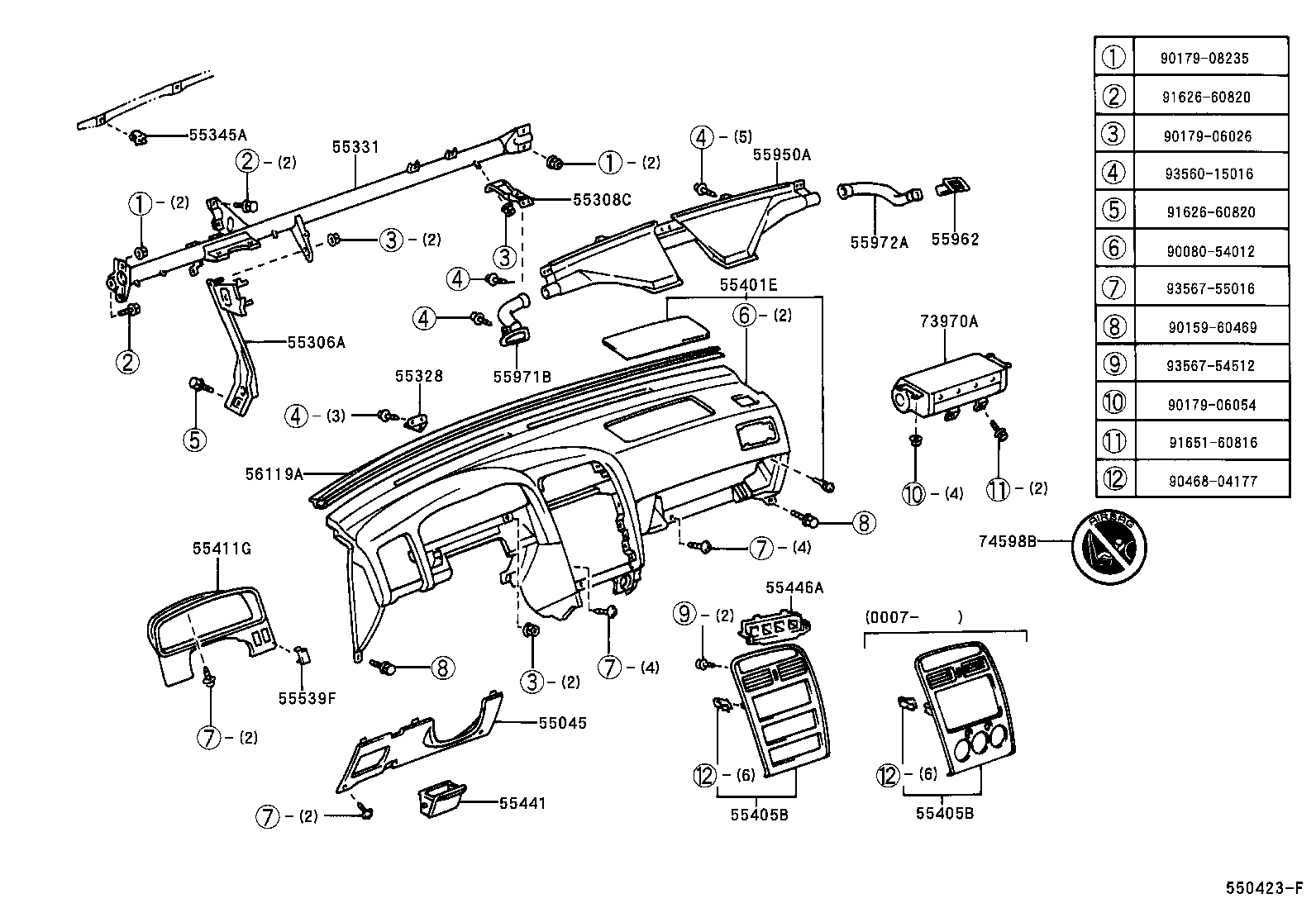 Instrument Panel Glove Compartment