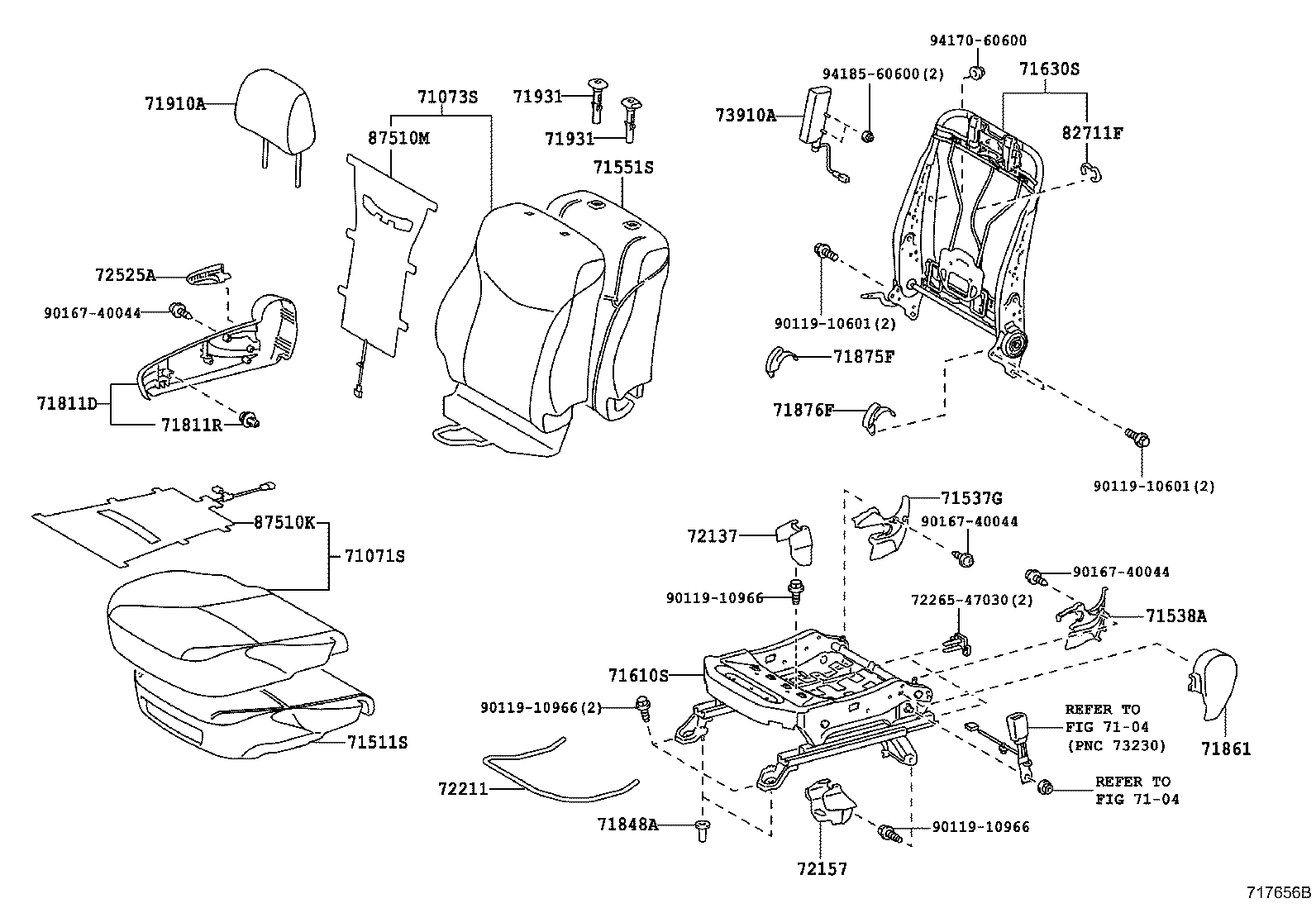 Asiento delantero y riel del asiento