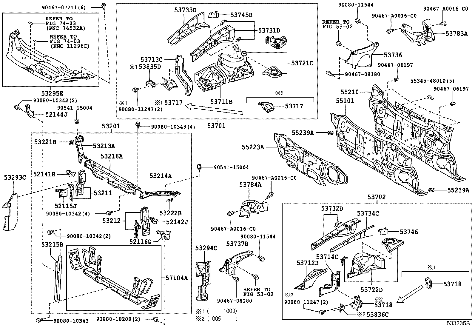 Front Fender Apron Dash Panel