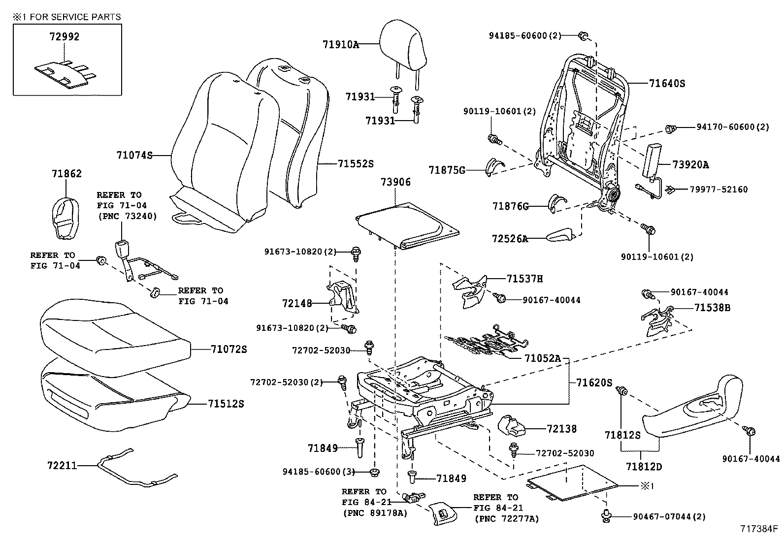 Asiento delantero y riel del asiento