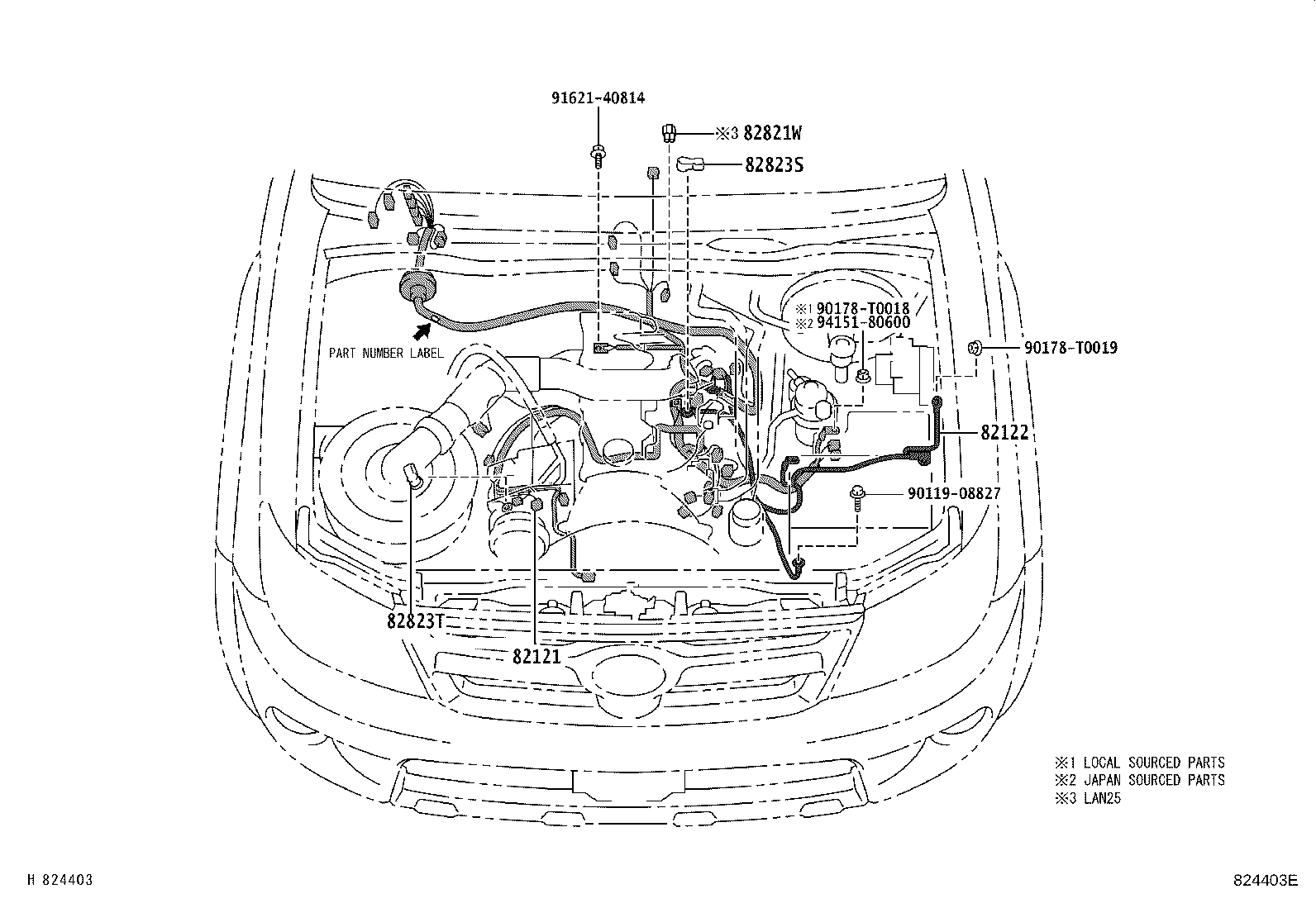 82121-71040 Wire, Engine Toyota | YoshiParts