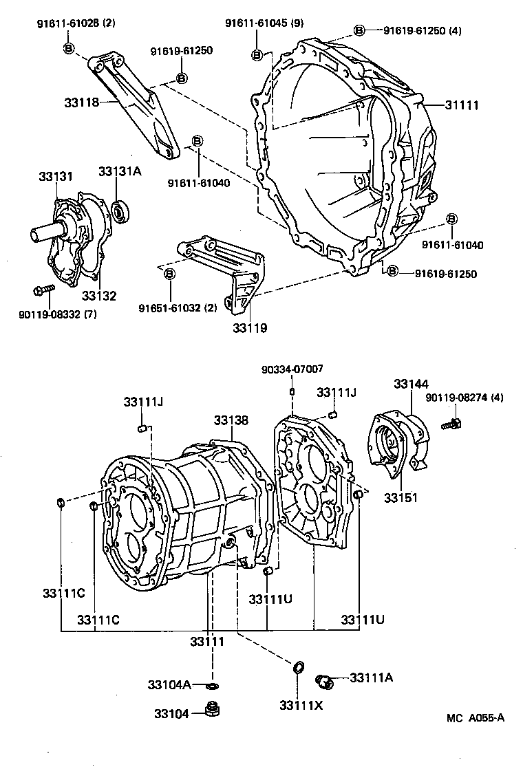 Carcasa de embrague + caja de transmisión