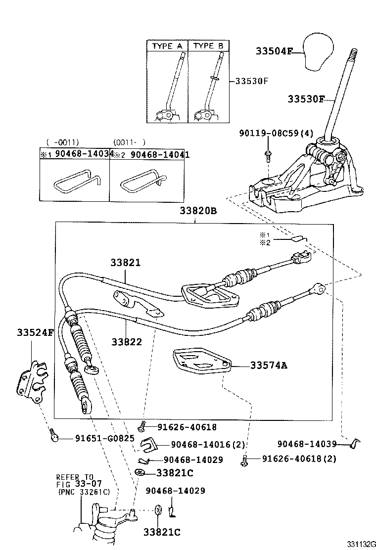 Palanca de cambios y retenedor