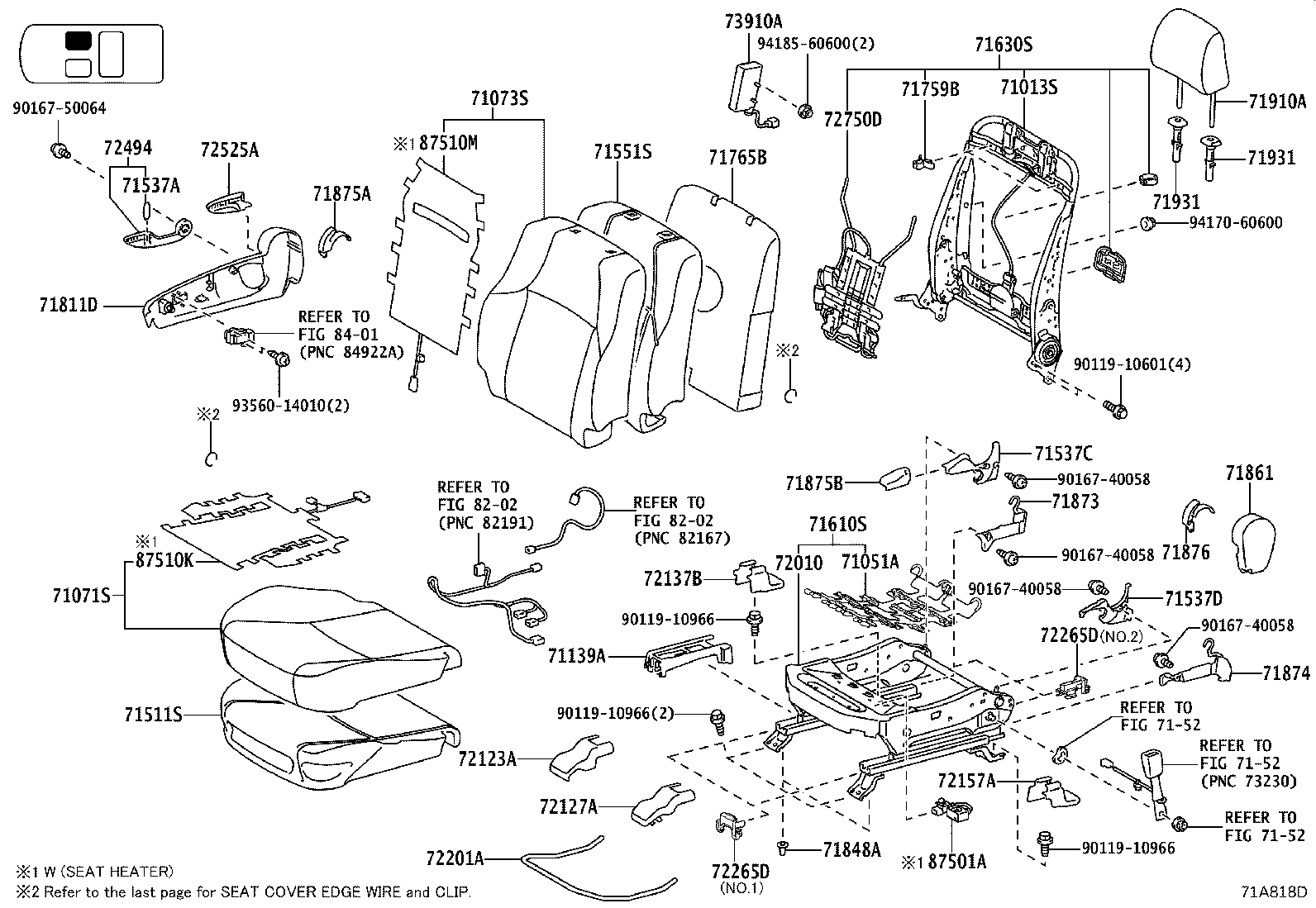 Asiento y pista del asiento