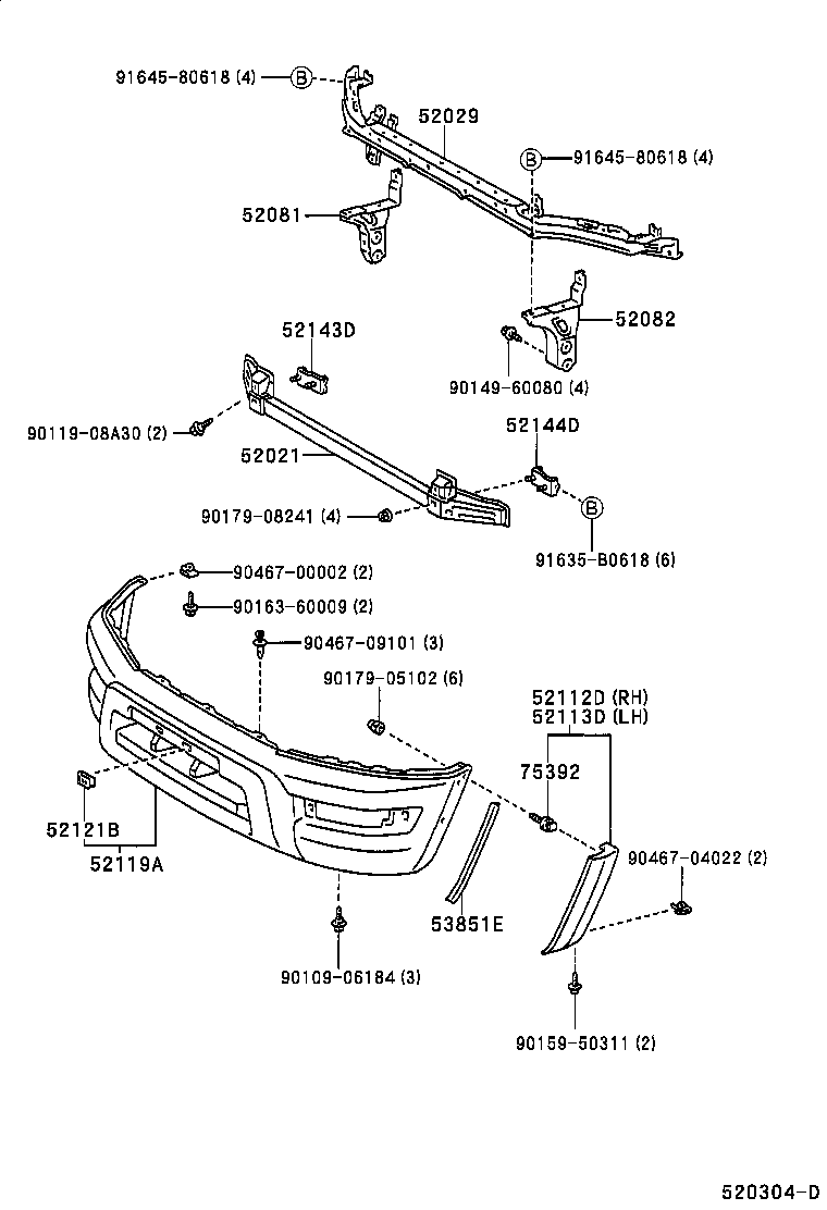 Front Bumper Bumper Stay