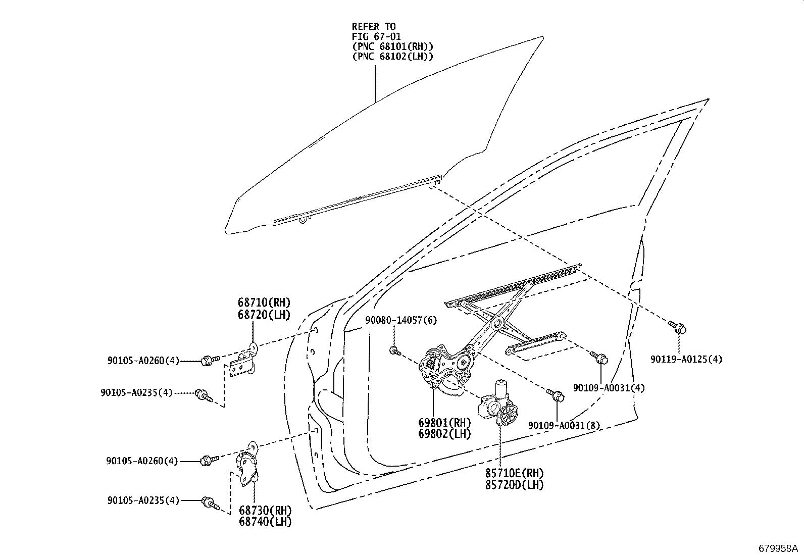 Front Door Window Regulator Hinge