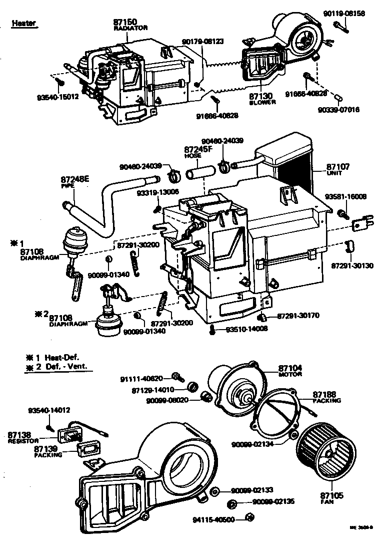 Heating Air Conditioning Heater Unit Blower