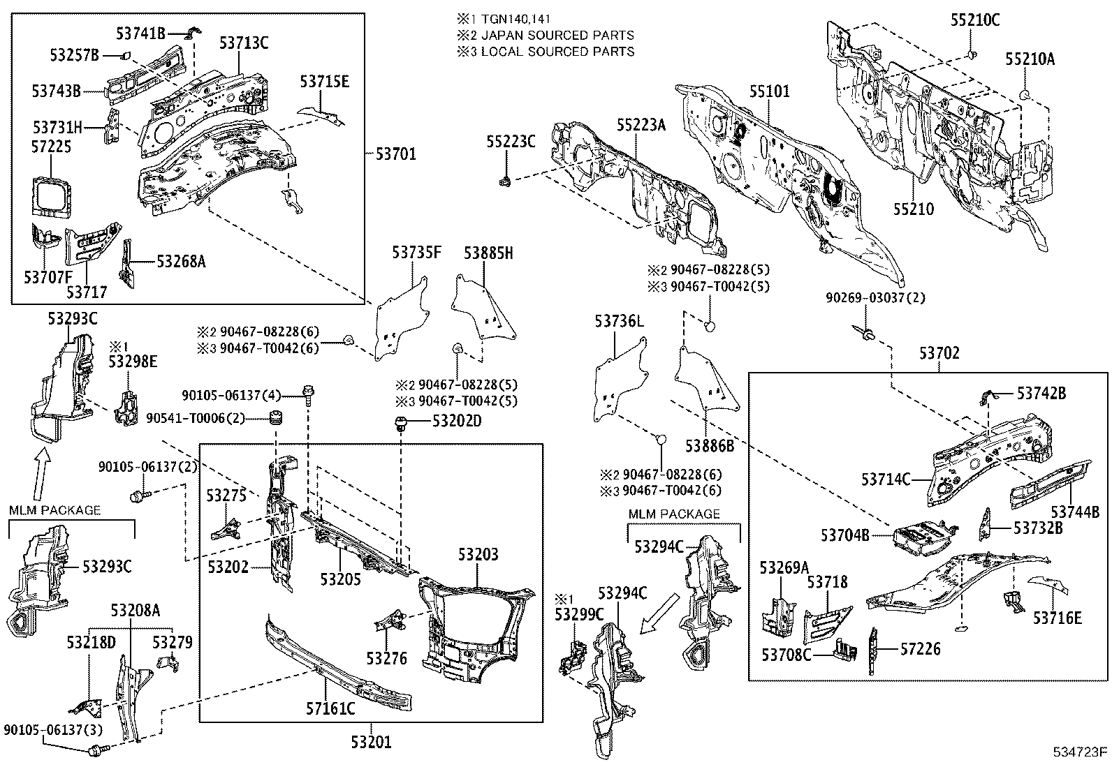Front Fender Apron Dash Panel