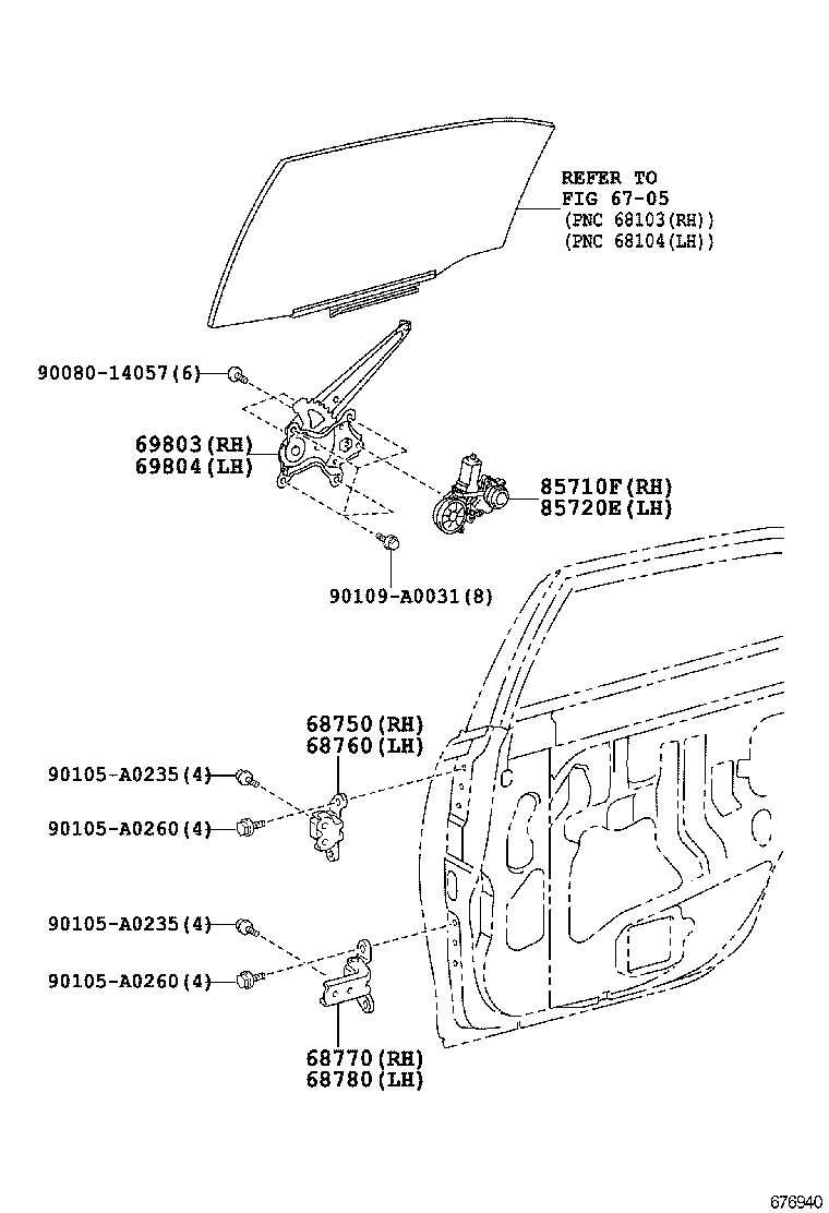 Rear Door Window Regulator Hinge