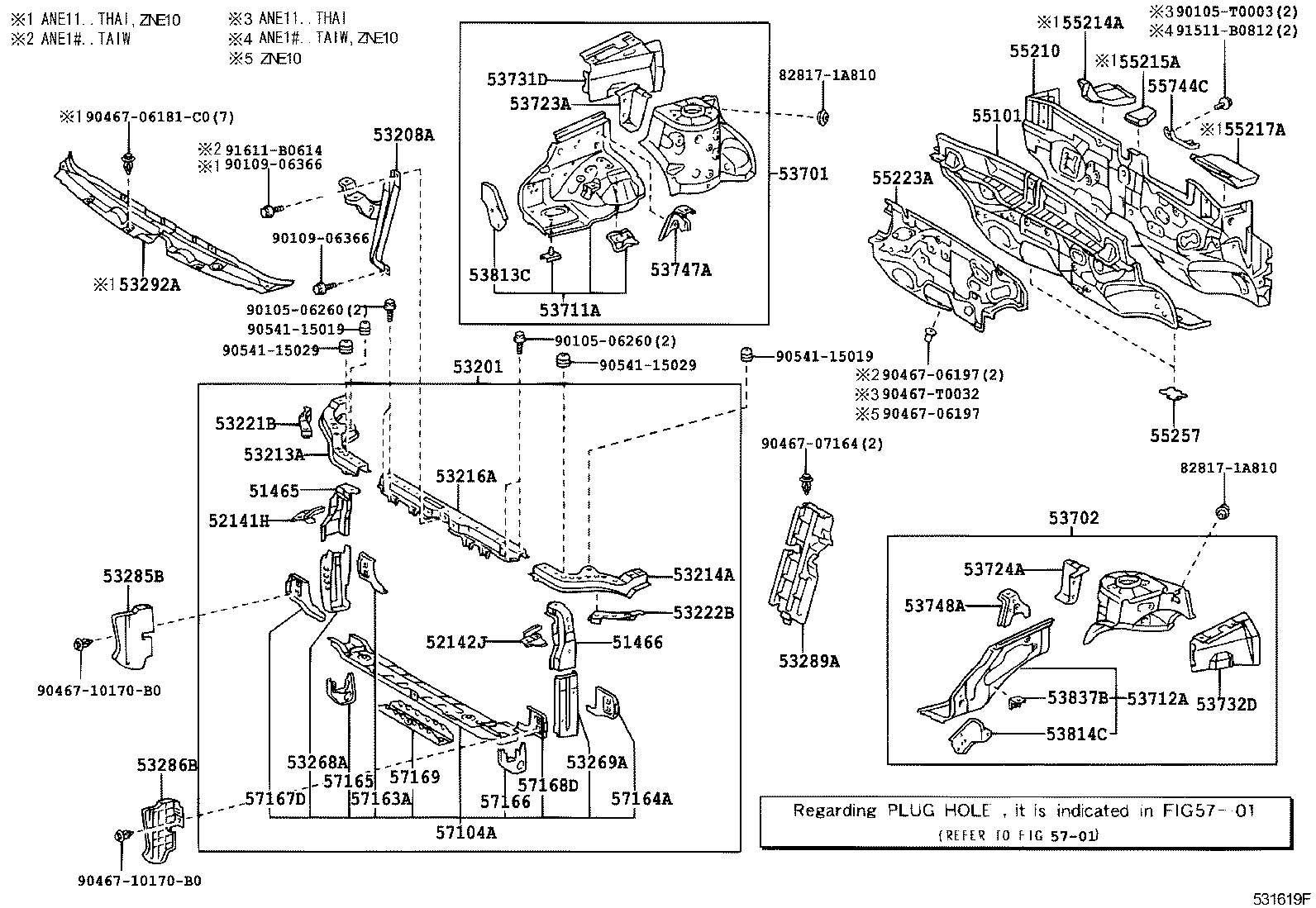 Front Fender Apron Dash Panel