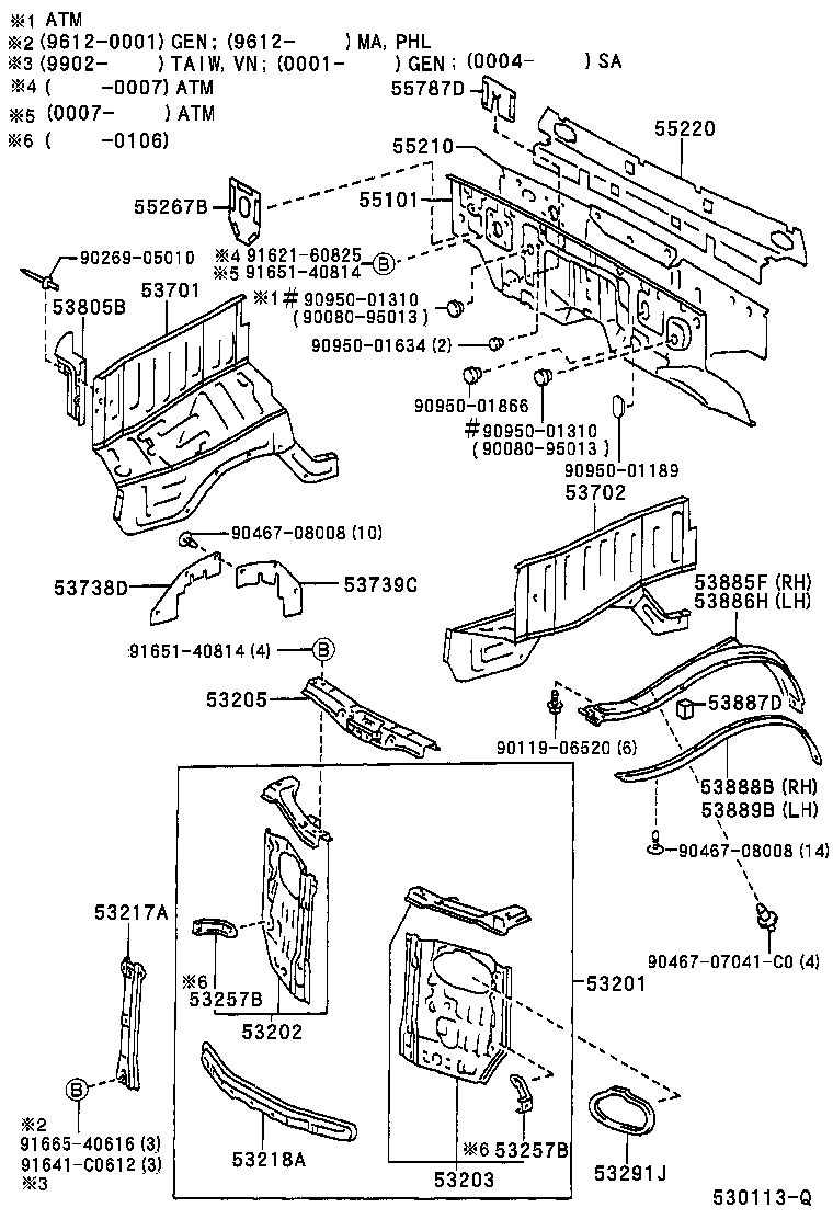 Front Fender Apron Dash Panel