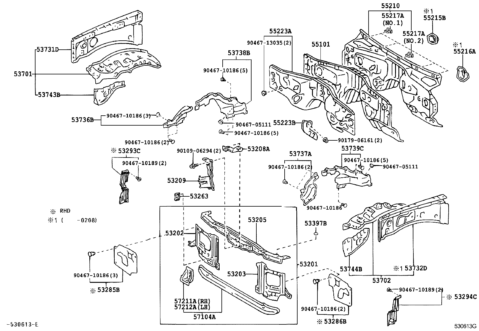 Front Fender Apron Dash Panel