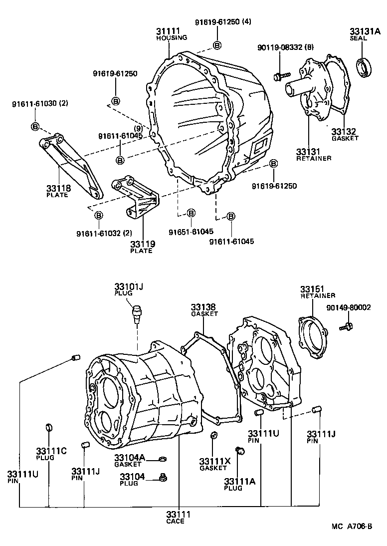Clutch Housing + Transmission Case