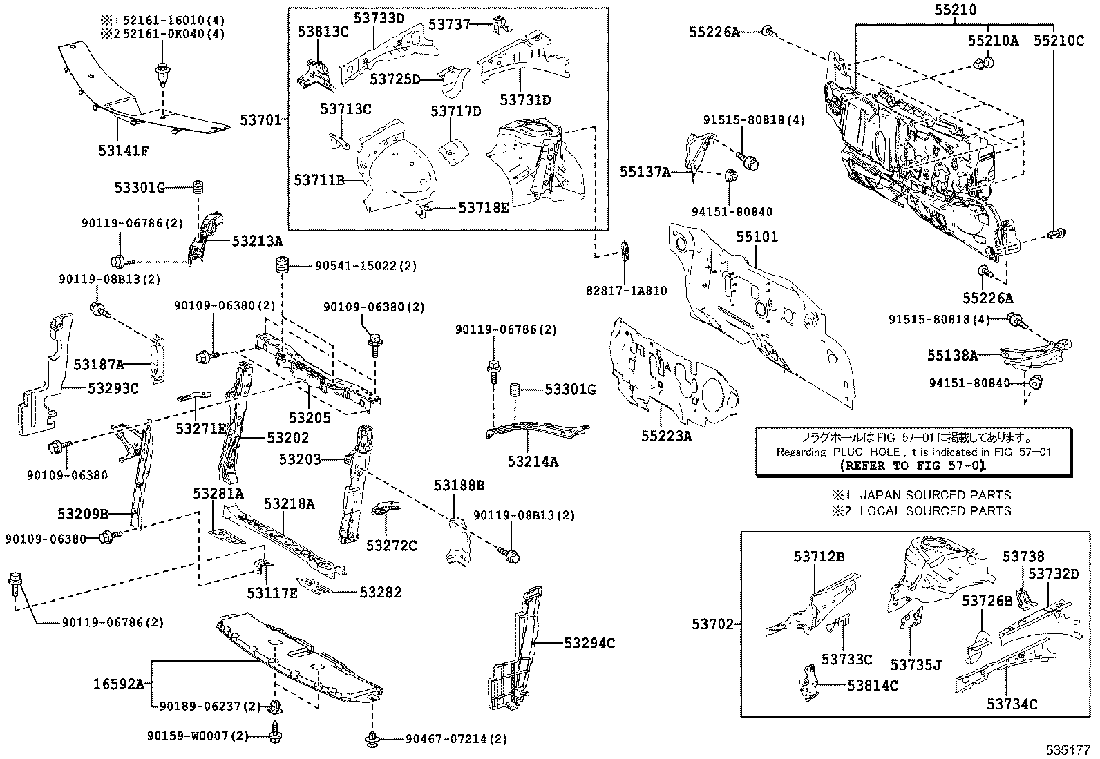 Front Fender Apron Dash Panel