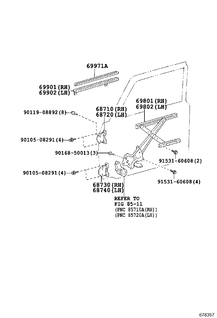 Front Door Window Regulator Hinge
