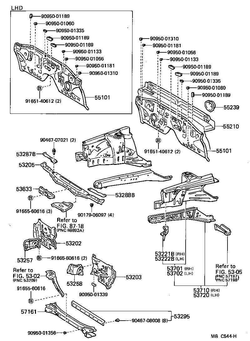 Front Fender Apron Dash Panel