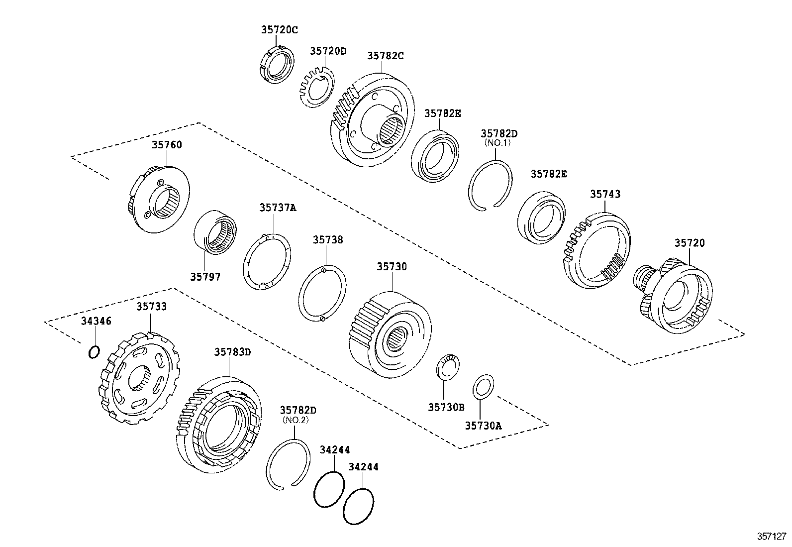 Planetary Gear, Reverse Piston & Counter Gear