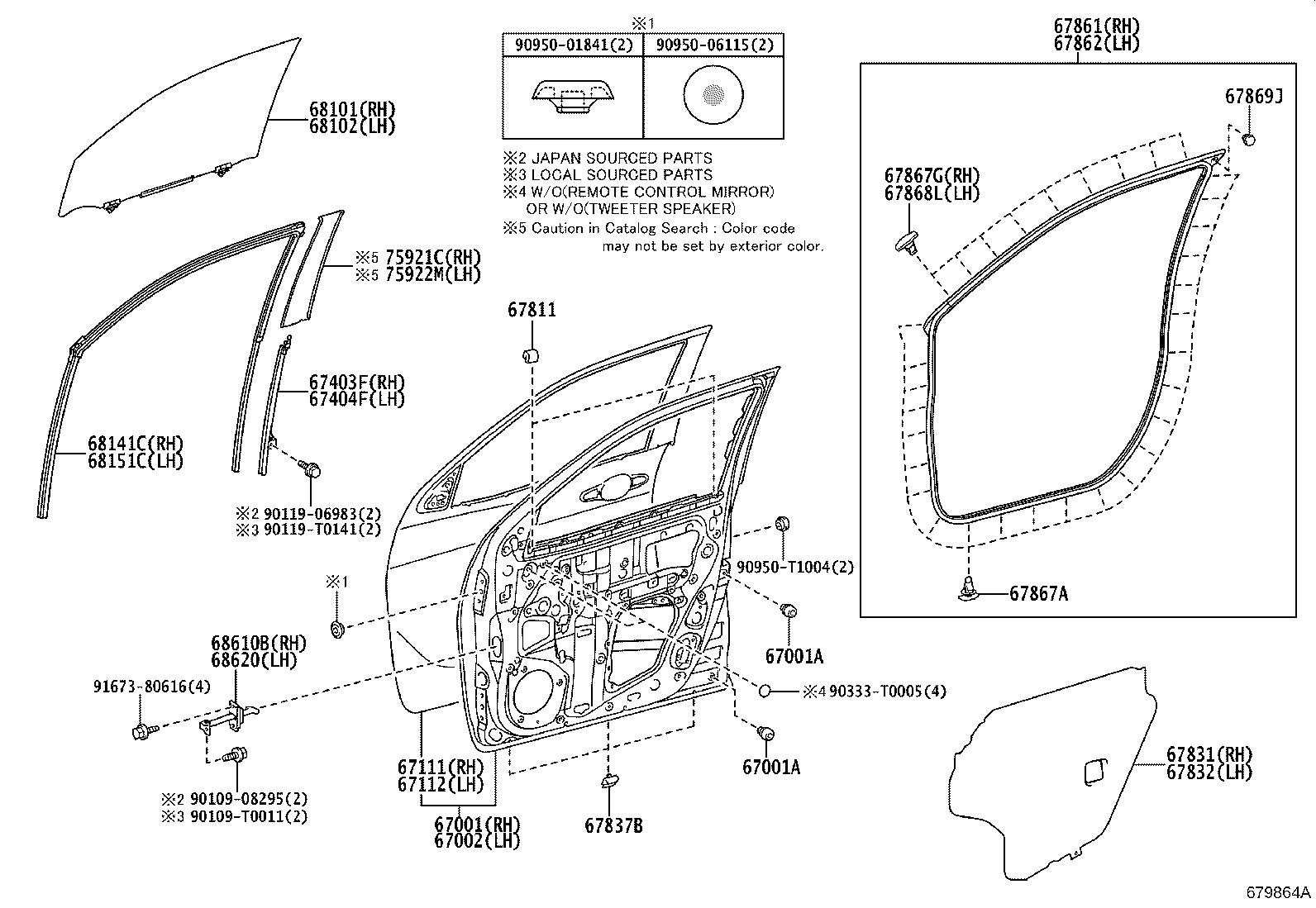 Panel de puerta delantera y vidrio