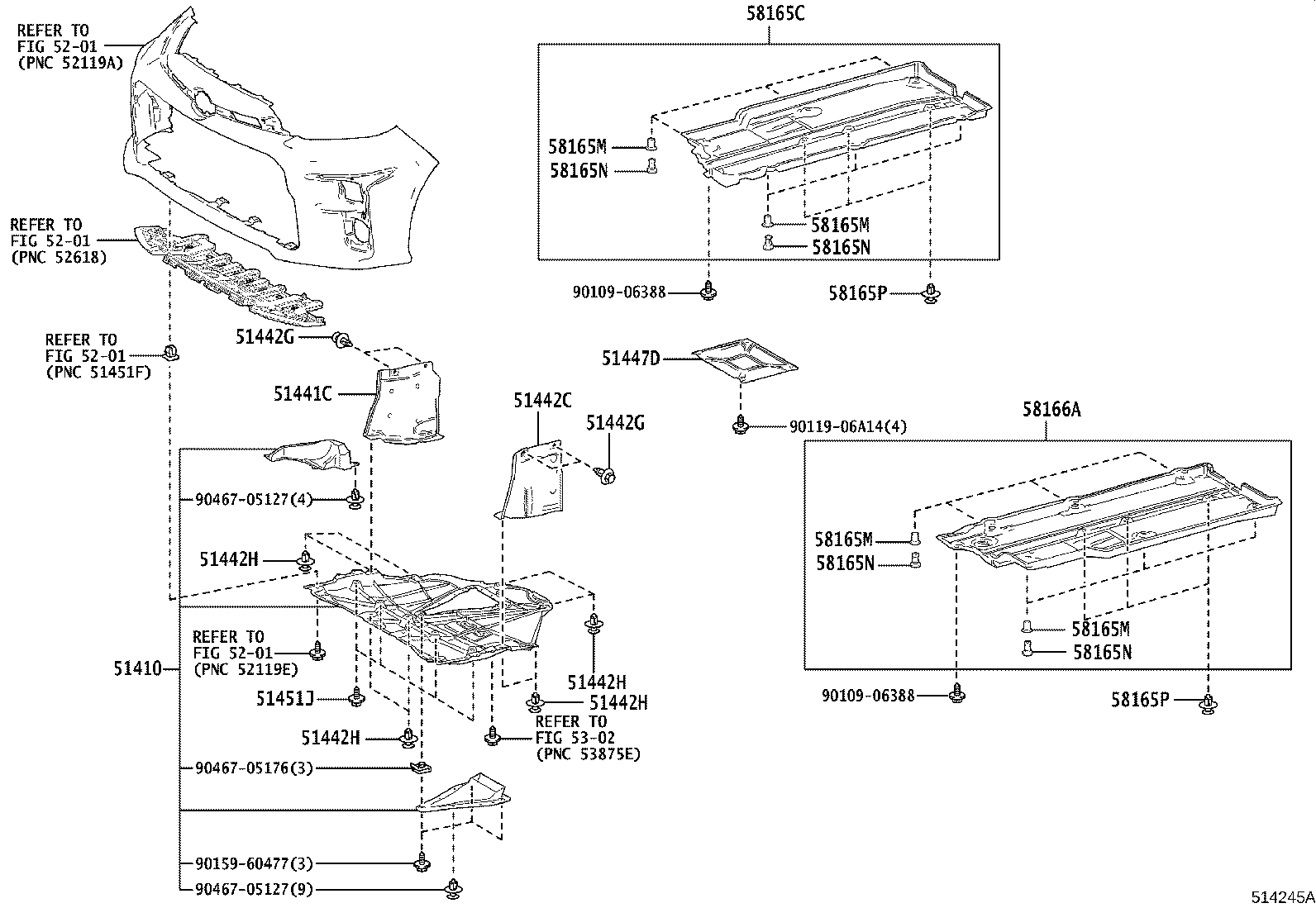 SUSPENSION CROSSMEMBER & UNDER COVER / toyota | part list