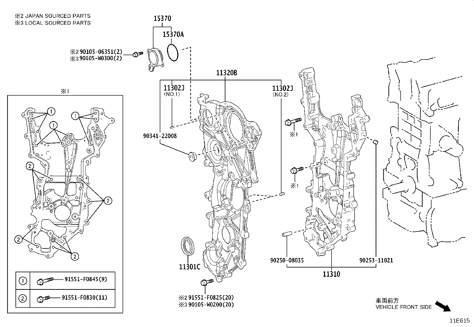 Timing Gear Cover & Rear End Plate