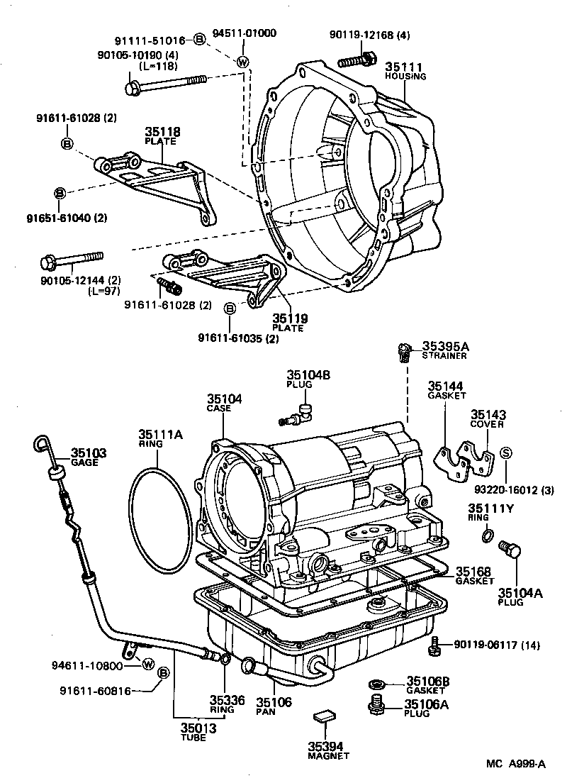 Caja de transmisión y cárter de aceite