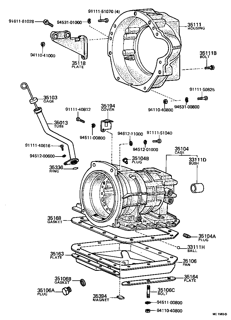 Caja de transmisión y cárter de aceite