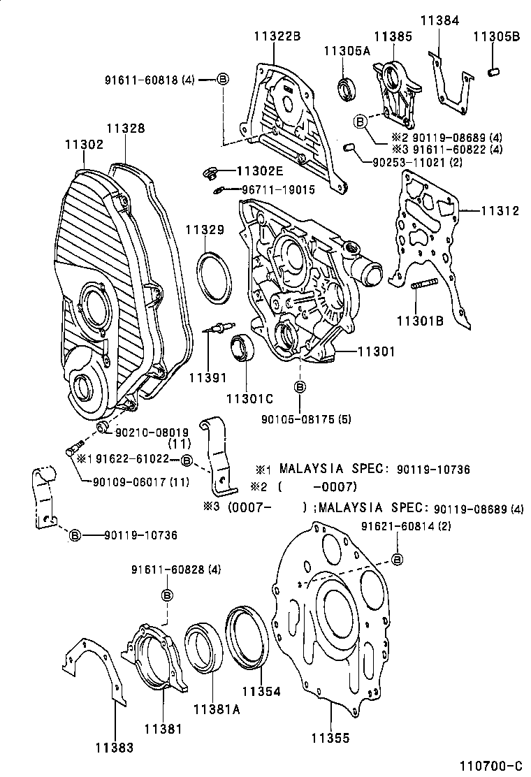 Timing Gear Cover & Rear End Plate