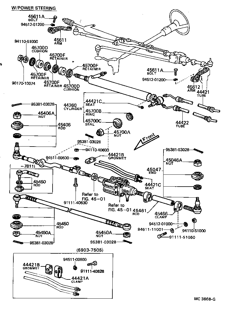 Enlace del mecanismo de dirección