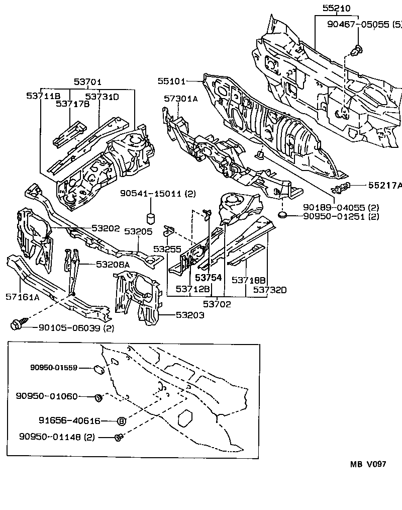 Front Fender Apron Dash Panel