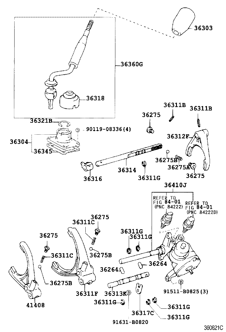 Transfer Lever & Shift Rod