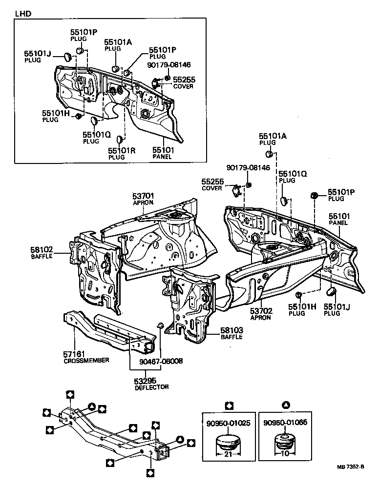 Front Fender Apron Dash Panel