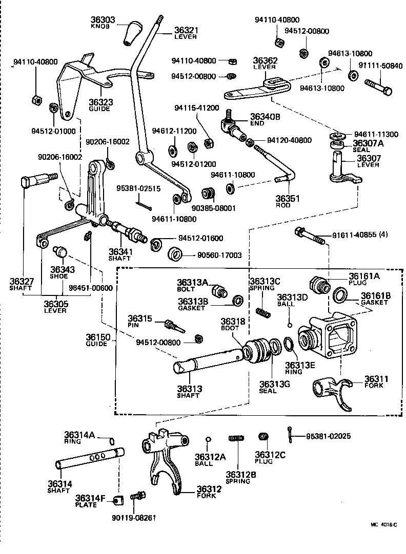 Transfer Lever & Shift Rod