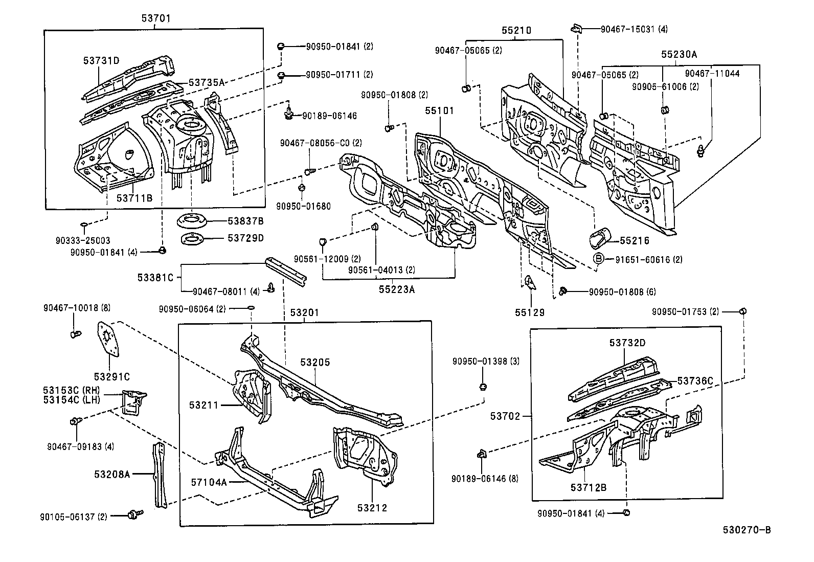 Front Fender Apron Dash Panel