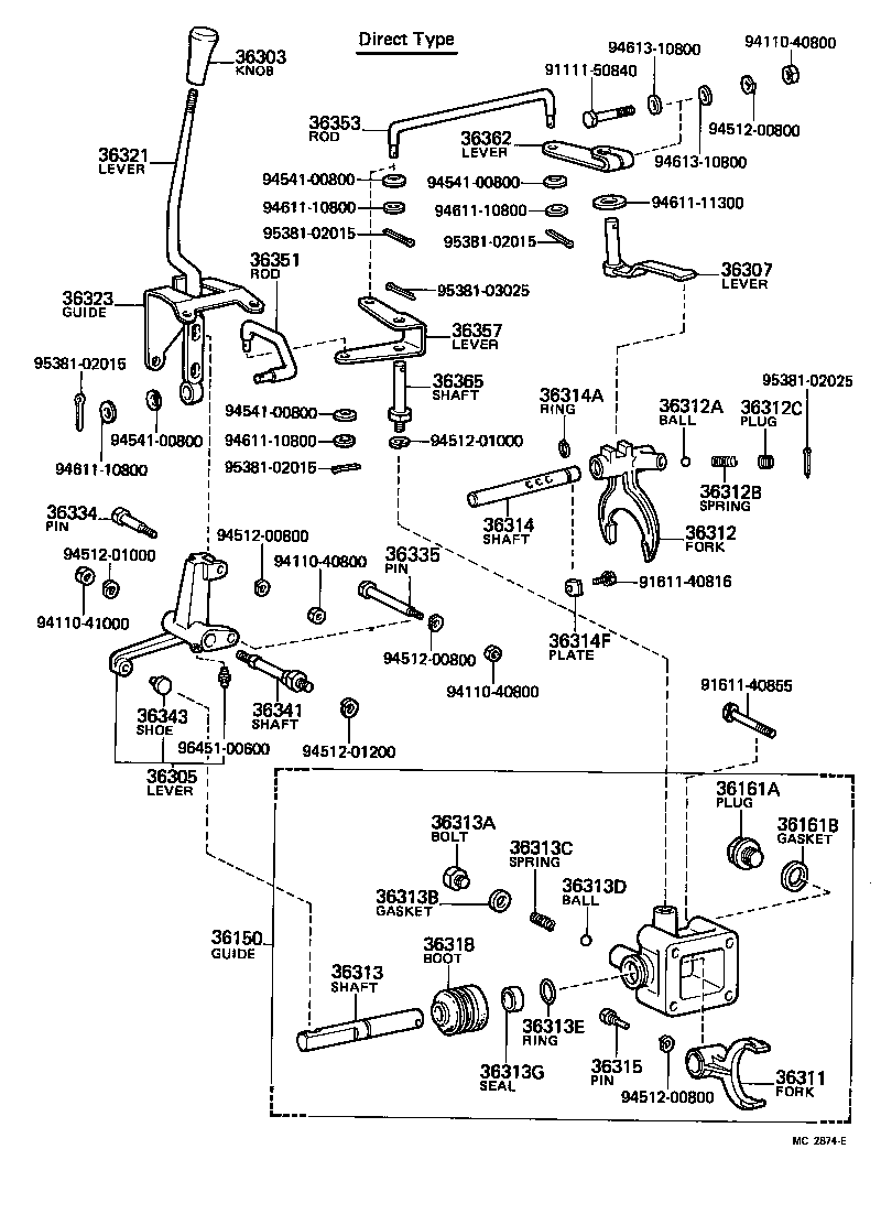 Transfer Lever & Shift Rod