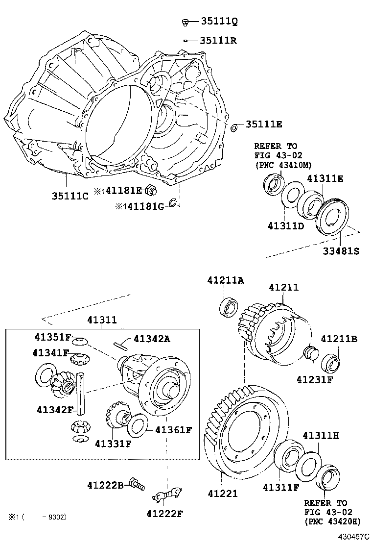 Carcasa del eje delantero y diferencial