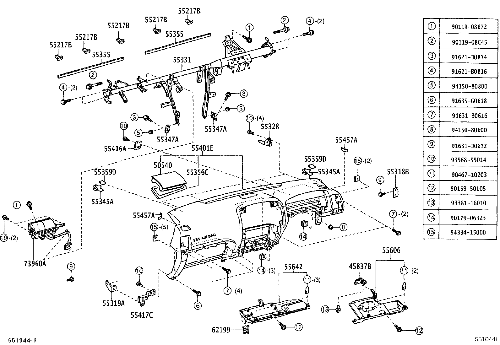 Instrument Panel Glove Compartment