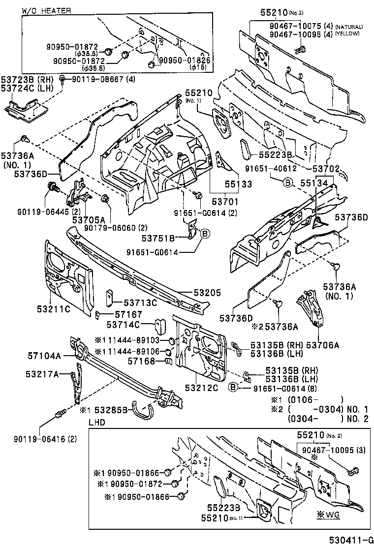 Front Fender Apron Dash Panel