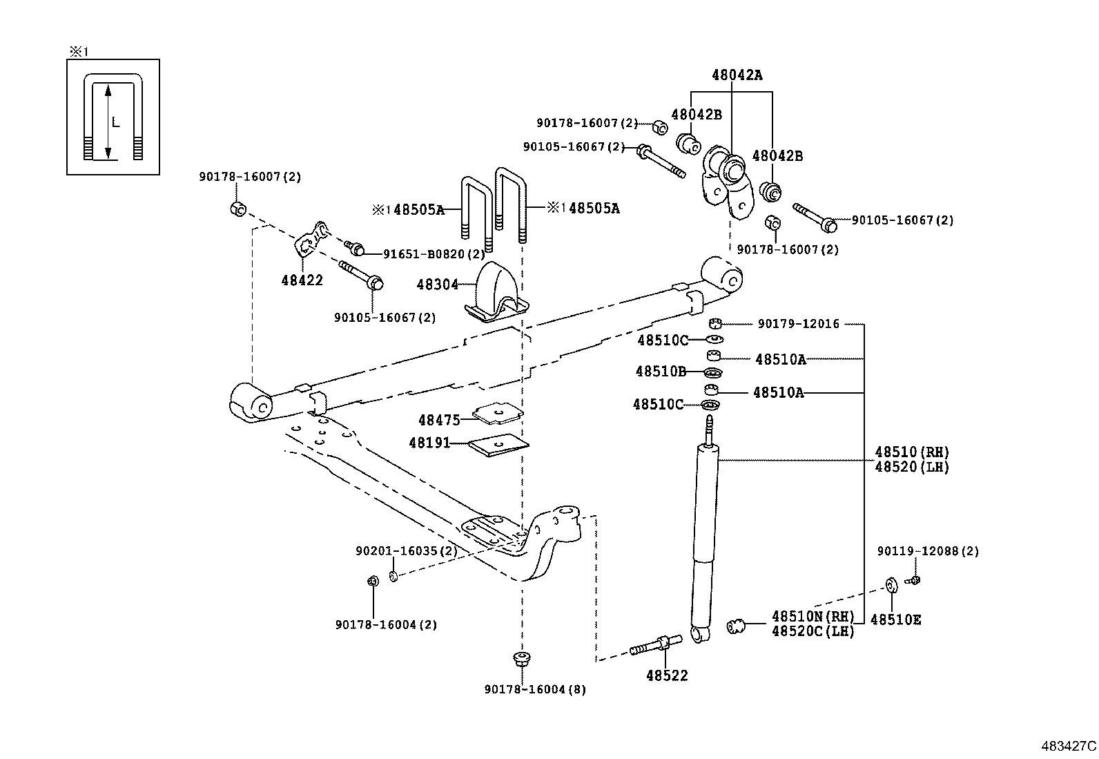48511-80183 Absorber Assy, Shock, Front Rh Toyota | YoshiParts