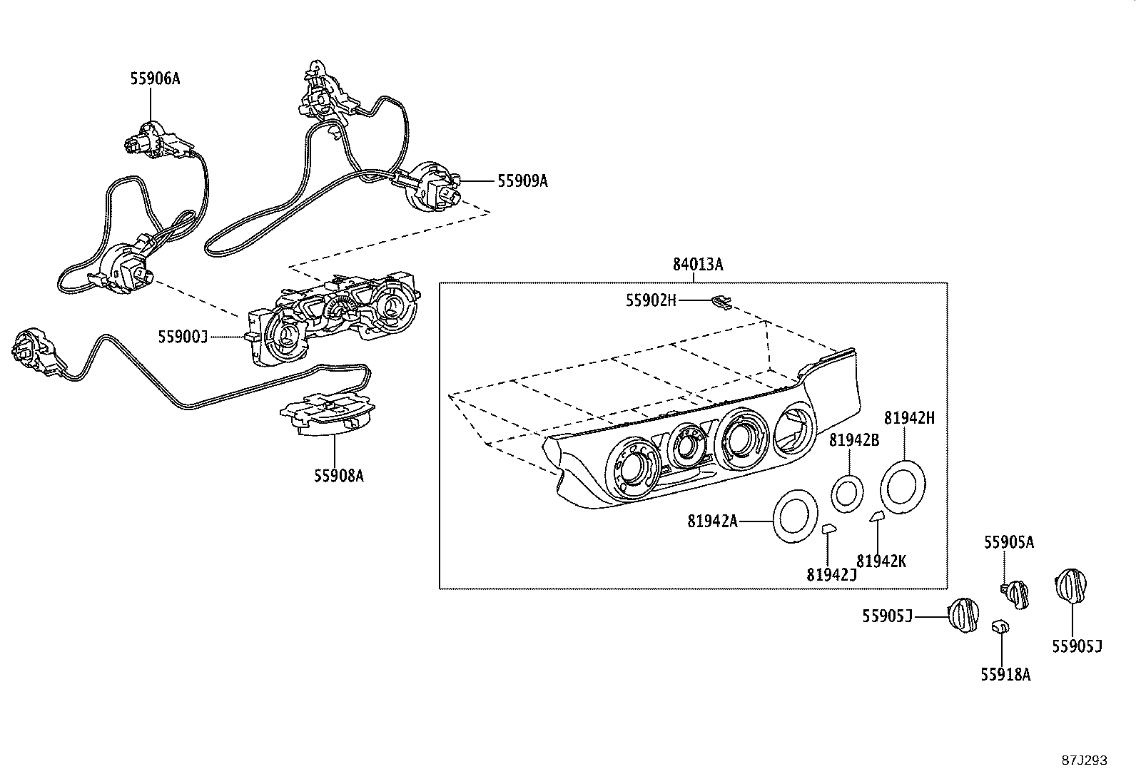 55908-0K080 Cable Sub-Assy, Air Inlet Damper Control Toyota | YoshiParts