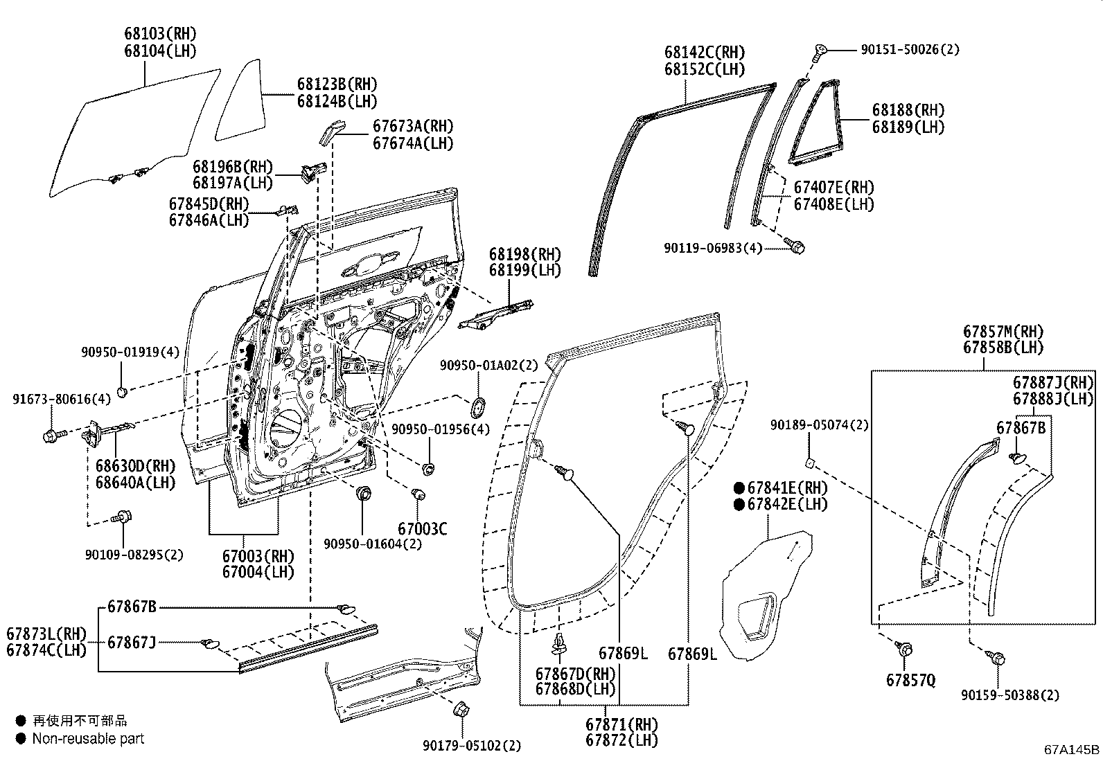 Rear Door Panel & Glass