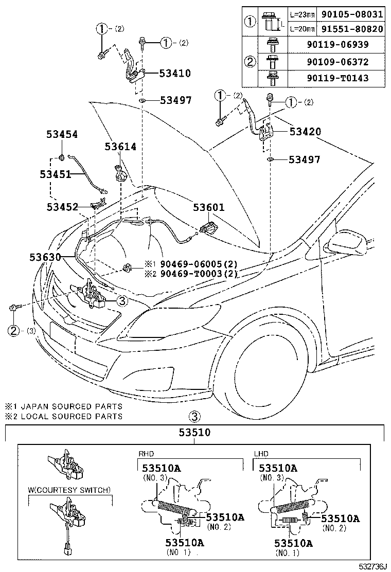 Hood Lock & Hinge