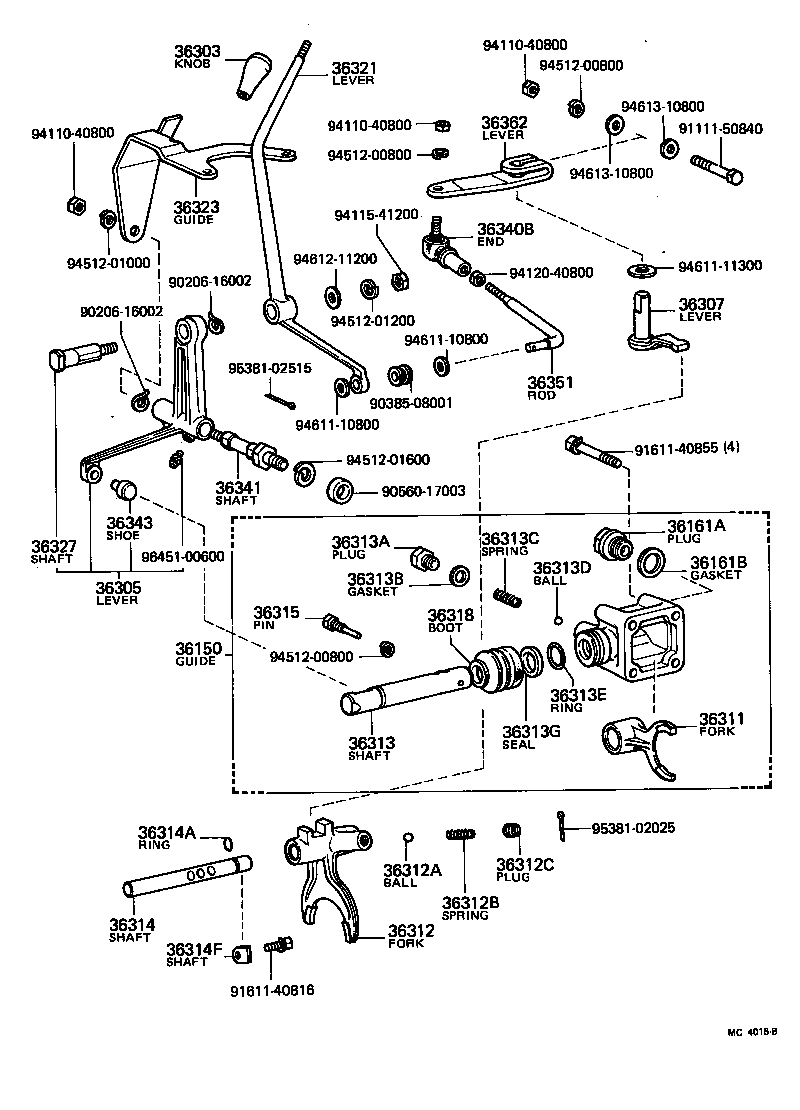 Transfer Lever & Shift Rod