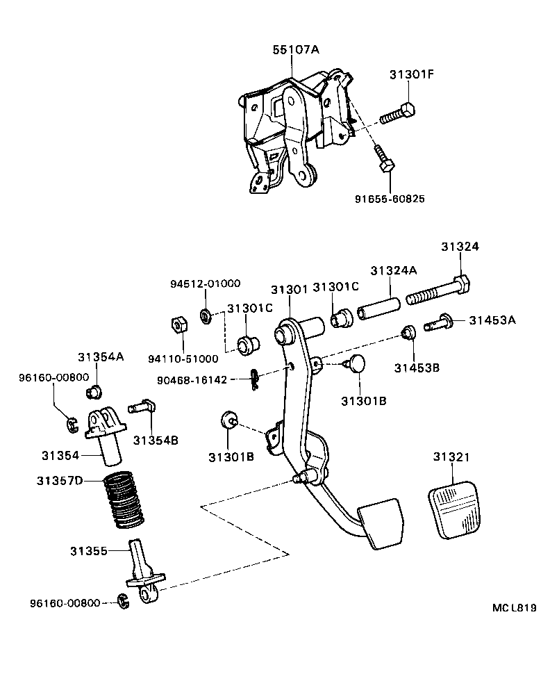 Manguera flexible del pedal del embrague