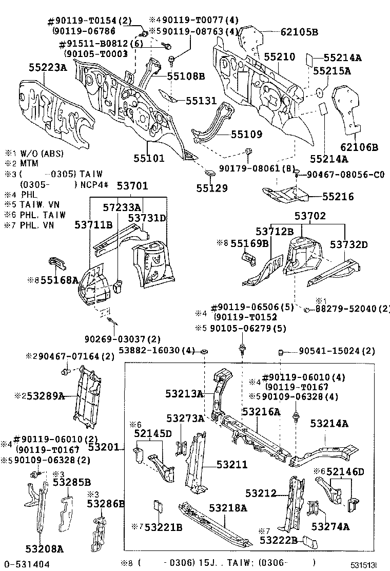 Front Fender Apron Dash Panel