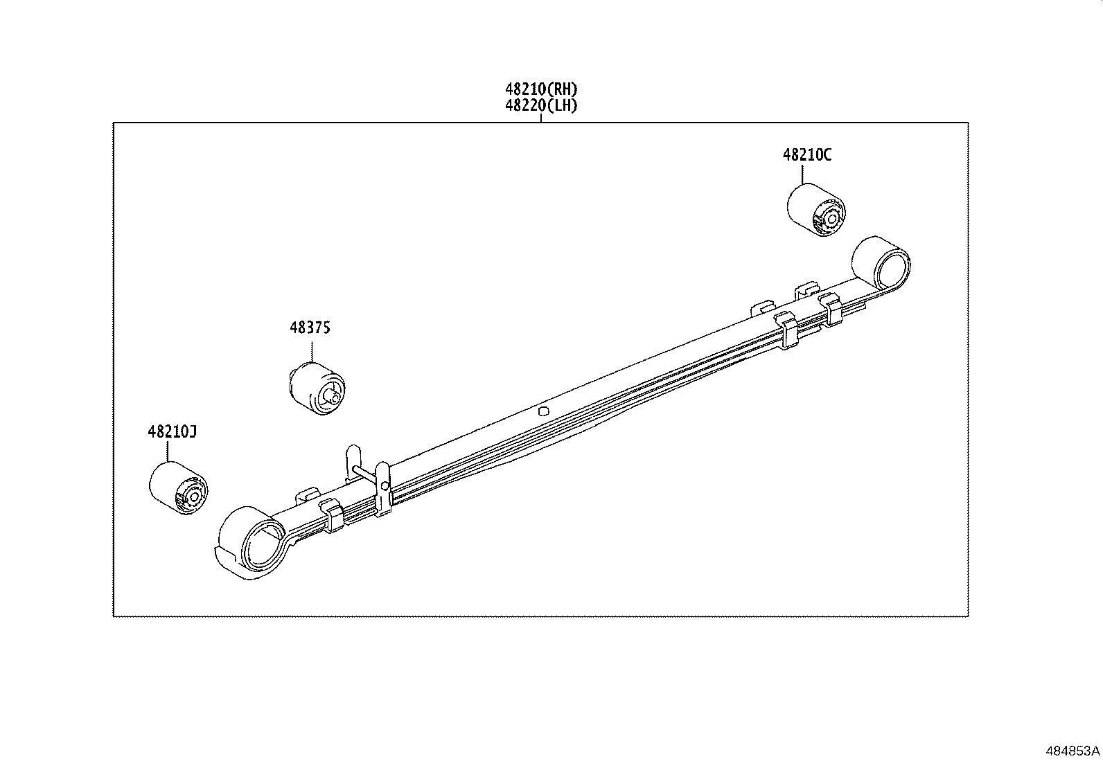 本A-10 5 6 ③ 48288-26010 Bush(For Rear Spring Leaf) Toyota | YoshiParts