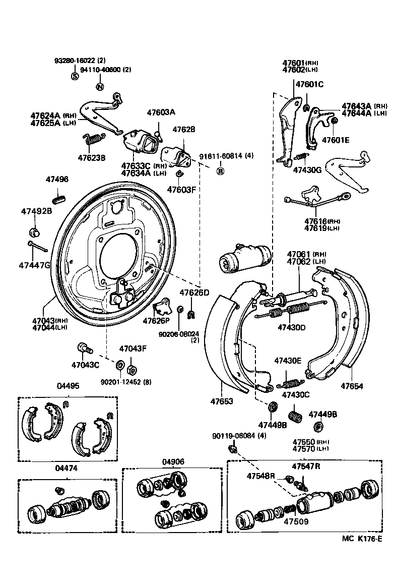 Rear Drum Brake Wheel Cylinder Backing Plate