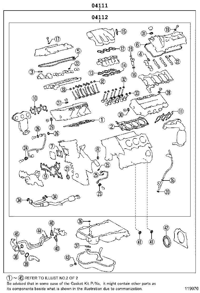Kit de juntas de revisión del motor