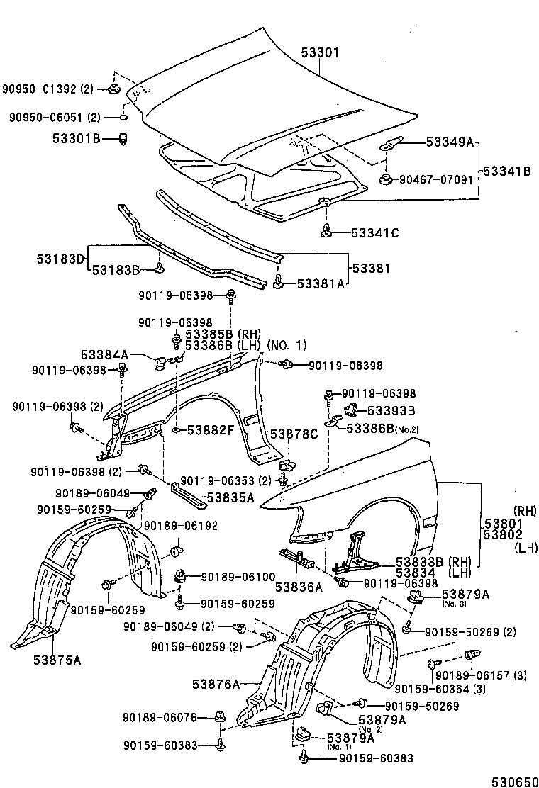 Capó y guardabarros delantero