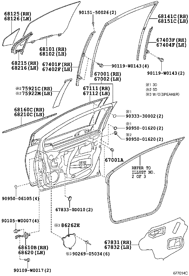 Panel de puerta delantera y vidrio